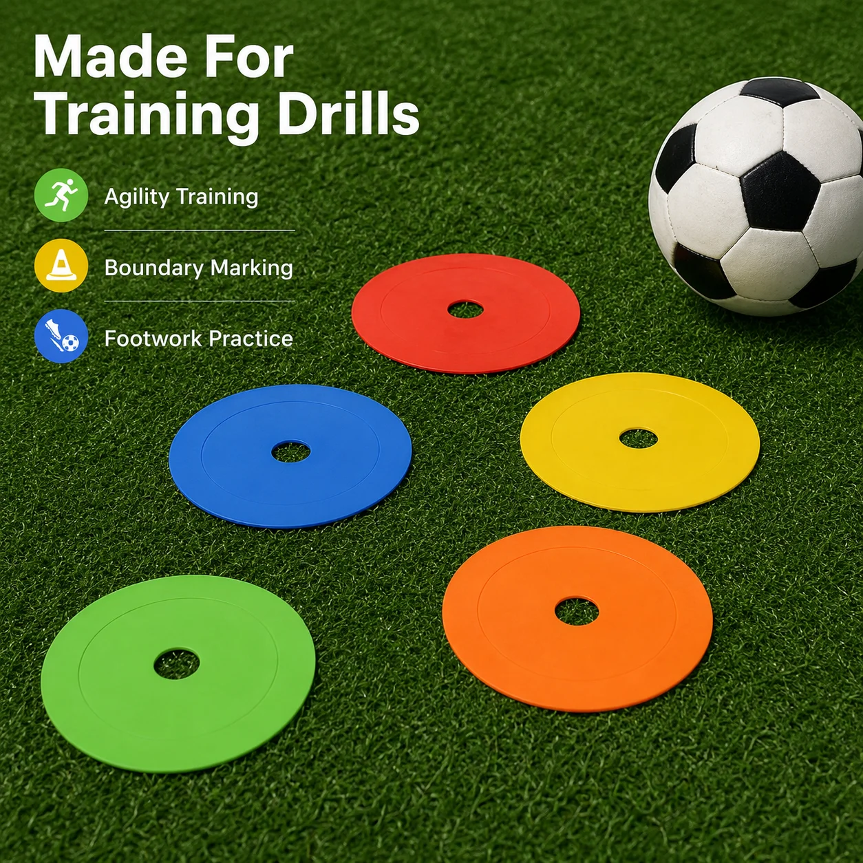 10 قطع من أقراص التدريب على كر - مراجعة Football Training Cone وسعره